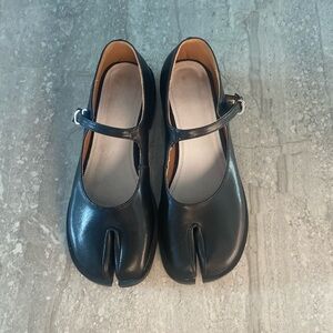 Faux leather tabi mary Jane’s